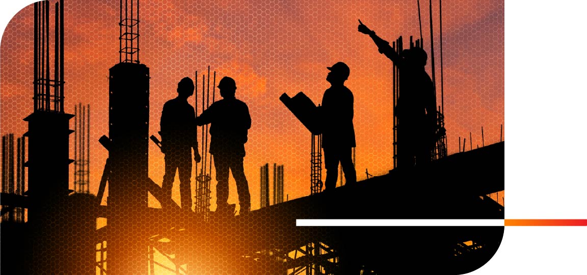 Silhouette construction workers Silhouette construction workers